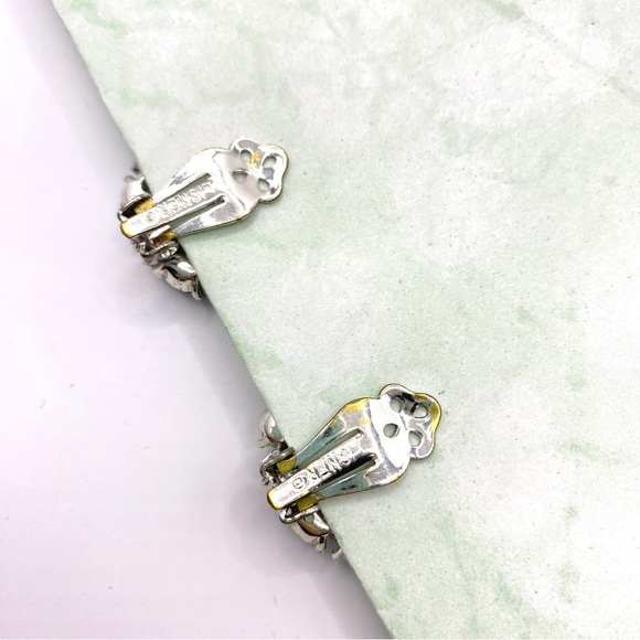 LISNER Aurora Bourealis Clip On Earrings Vintage - Picture 5 of 10